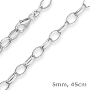 5mm Erbskette Silberkette Collier Halskette aus 925 Silber 45cm