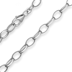 5mm Erbskette Silberkette Collier Halskette aus 925 Silber rhodiniert 50cm