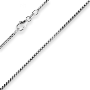 1,5mm Veneziakette rund Kette Collier Halskette aus 925 Silber rhodiniert 80cm