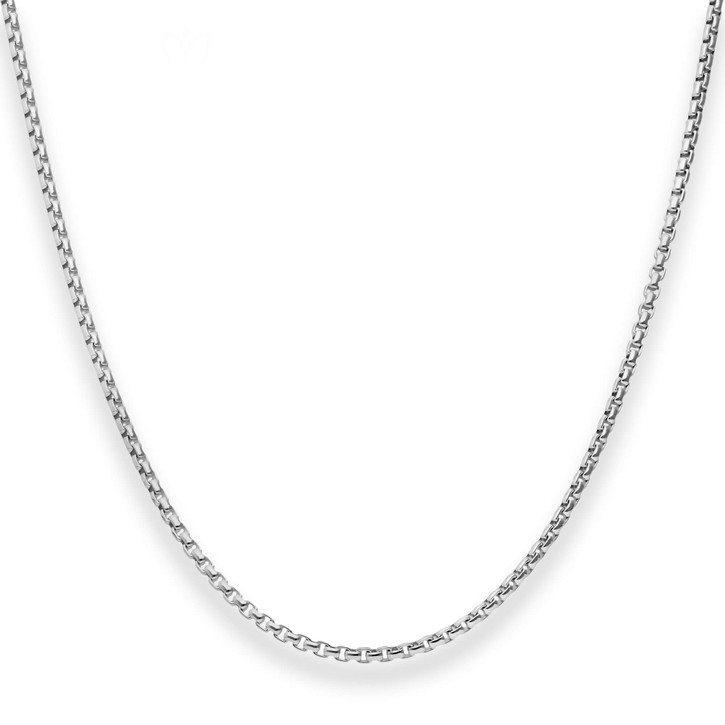 2mm Veneziakette rund aus 925 Silber rhodiniert 40cm