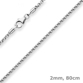 2mm Veneziakette rund Kette Collier Halskette aus 925 Silber rhodiniert 80cm 2mm Veneziakette rund Kette Collier Halskette aus 925 Silber rhodiniert 80cm