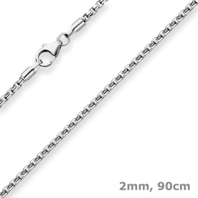 2mm Veneziakette rund Kette Collier Halskette aus 925 Silber rhodiniert 90cm 2mm Veneziakette rund Kette Collier Halskette aus 925 Silber rhodiniert 90cm