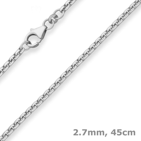 2,7mm Veneziakette rund Silberkette Collier Halskette aus 925 Silber 45cm