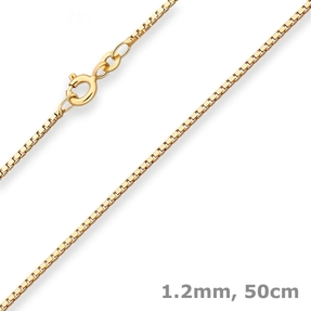 1,2mm Veneziakette Goldkette Collier Halskette aus 333 Gold Gelbgold 50cm