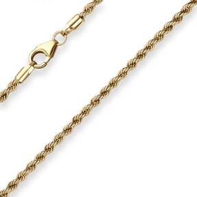 2,1mm Kordelkette Goldkette Collier Halskette aus 375 Gold Gelbgold 60cm