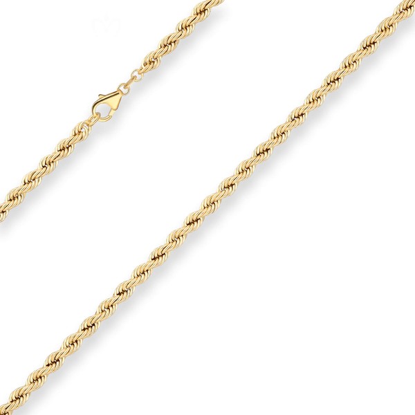 4.4mm Kordelkette hohl aus 585 Gelbgold 65cm