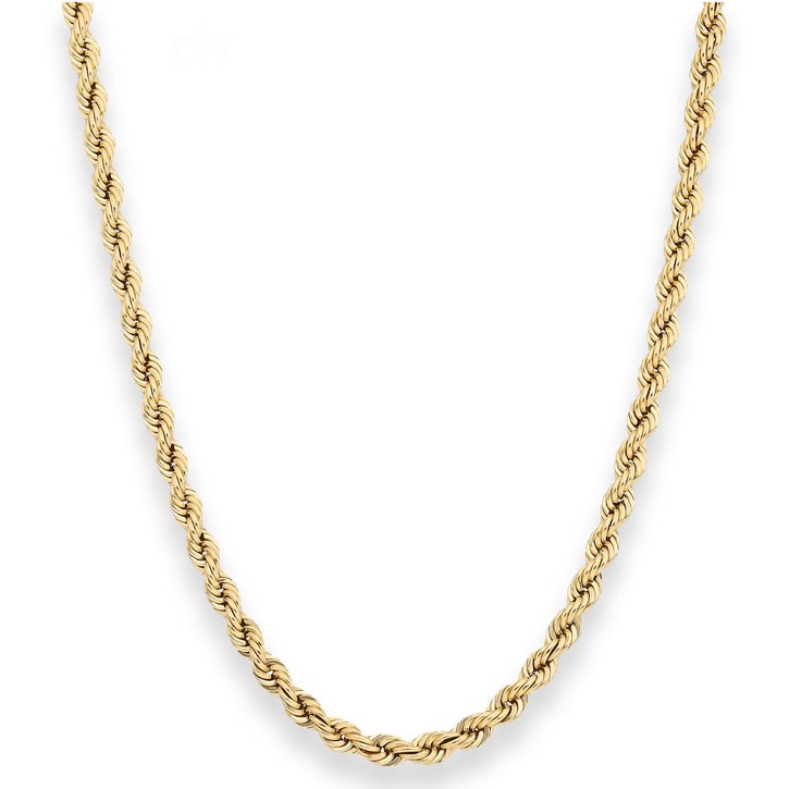 4.4mm Kordelkette hohl aus 585 Gelbgold 70cm