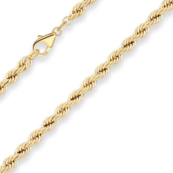 4.4mm Kordelkette hohl aus 585 Gelbgold 70cm