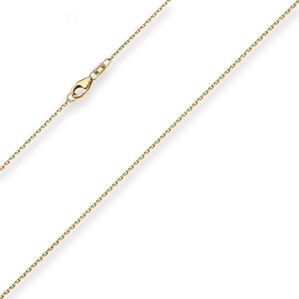 1.3mm Ankerkette diamantiert aus 750 Gelbgold 55cm