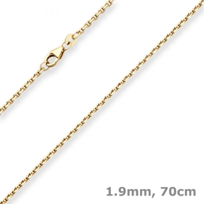 1,9mm Ankerkette diamantiert Kette Collier Halskette aus 333 Gold Gelbgold 70cm 1,9mm Ankerkette diamantiert Kette Collier Halskette aus 333 Gold Gelbgold 70cm