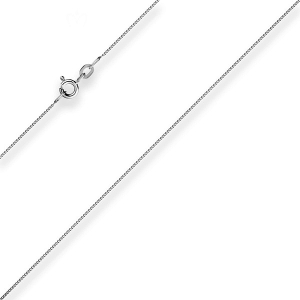 0.8mm Panzerkette aus 585 Weißgold 50cm