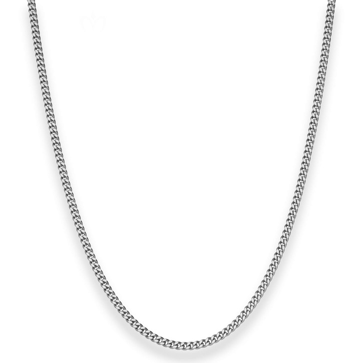 2.4mm Panzerkette aus 925 Silber rhodiniert 50cm