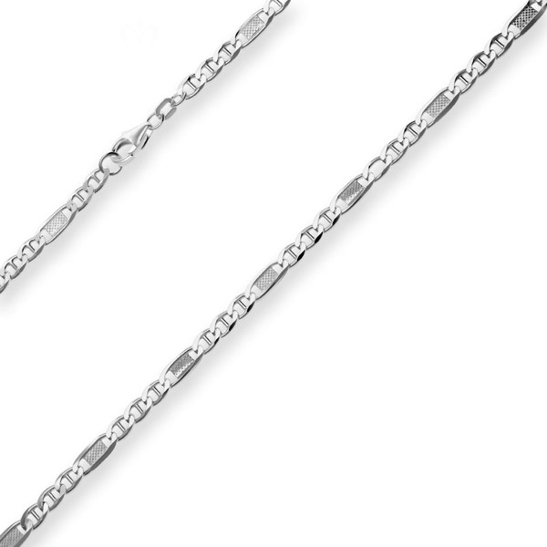 4.3mm Panzerstegkette aus 925 Silber rhodiniert 45cm