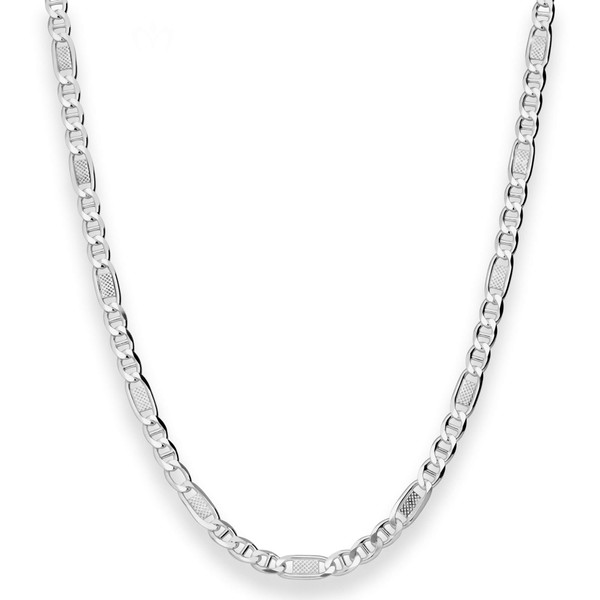 4.3mm Panzerstegkette aus 925 Silber rhodiniert 45cm