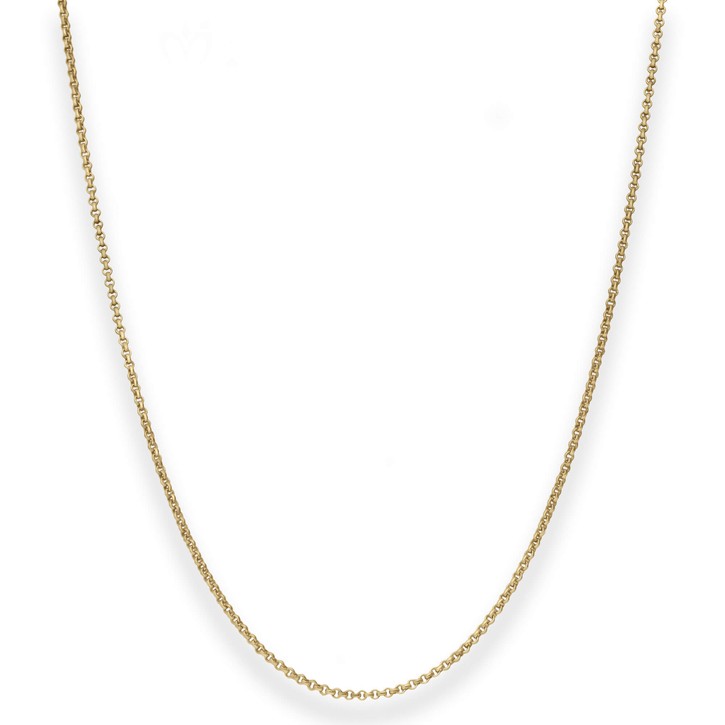 1.5mm Erbskette aus 585 Gelbgold 38cm