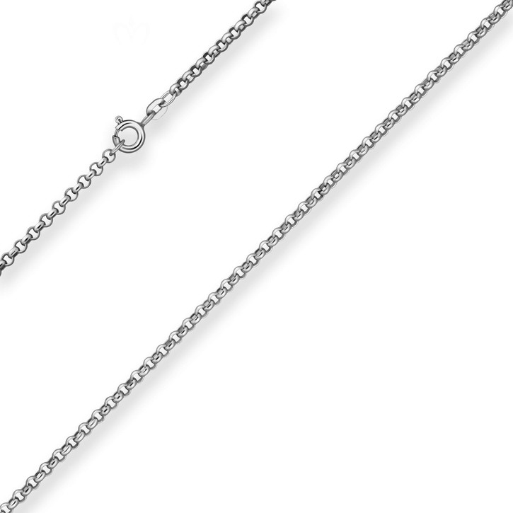 2.5mm Erbskette aus 925 Silber rhodiniert 42cm