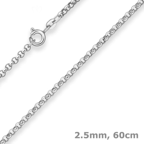2,5mm Erbskette Silberkette Collier Halskette aus 925 Silber 60cm