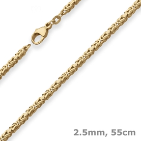 2,5mm Königskette Goldkette Collier Halskette aus 585 Gold Gelbgold 55cm
