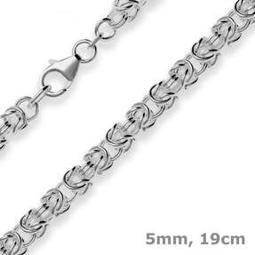 5mm Armband Königskette Silberarmband Armschmuck aus 925 Silber rhodiniert 19cm