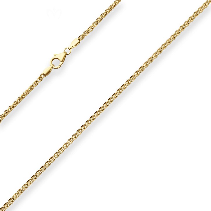 2.5mm Zopfkette aus 333 Gelbgold 45cm