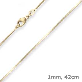 1mm Bingokette Goldkette Collier Halskette aus 333 Gold Gelbgold 42cm