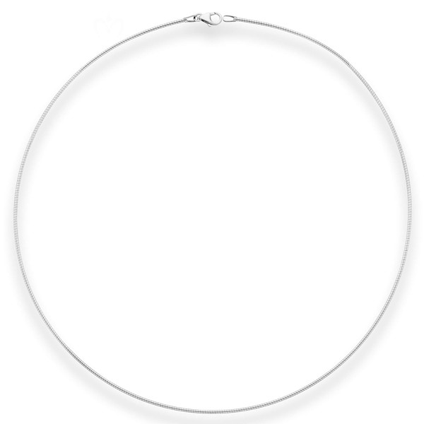 1.2mm Tondakette Omegareif aus 925 Silber rhodiniert 50cm