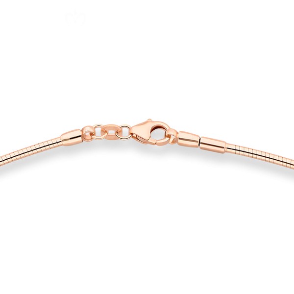 1.5mm Halsreif Tondakette Omegareif aus 750 Rotgold 45cm