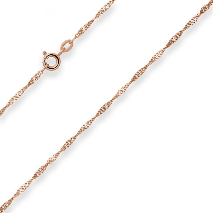 1.8mm Singapurkette aus 585 Rotgold 40cm