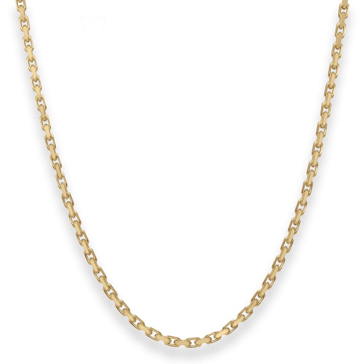 2.5mm Ankerkette diamantiert aus 585 Gelbgold 70cm