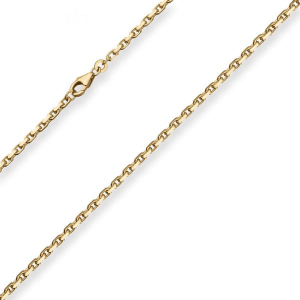 2.5mm Ankerkette diamantiert aus 585 Gelbgold 70cm