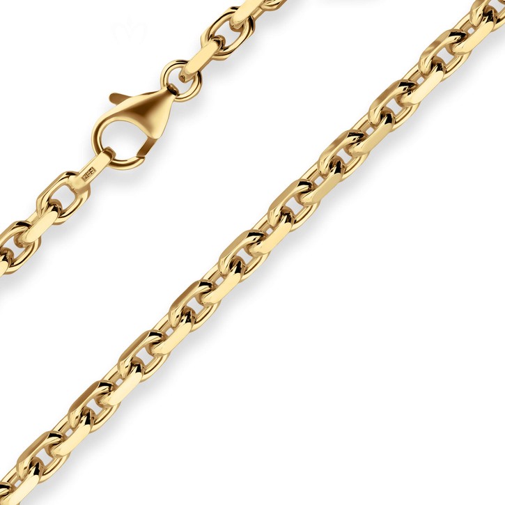4mm Ankerkette diamantiert aus 585 Gelbgold 70cm