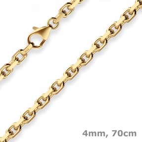 4mm Ankerkette diamantiert Kette Collier Halskette aus 585 Gold Gelbgold 70cm