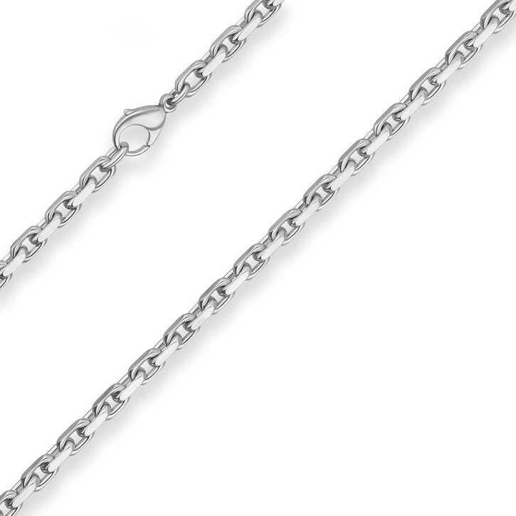 4.5mm Ankerkette diamantiert aus 925 Silber 60cm