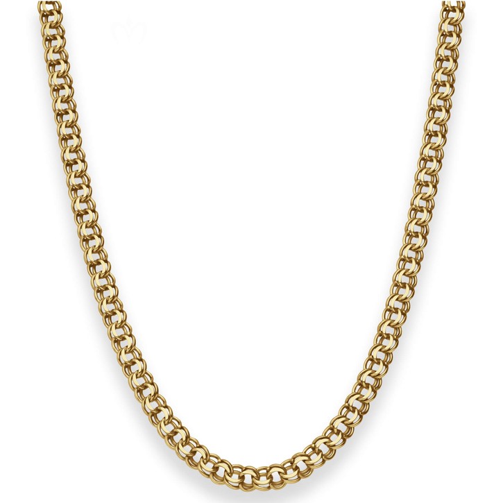 5.2mm Garibaldikette aus 585 Gelbgold 55cm