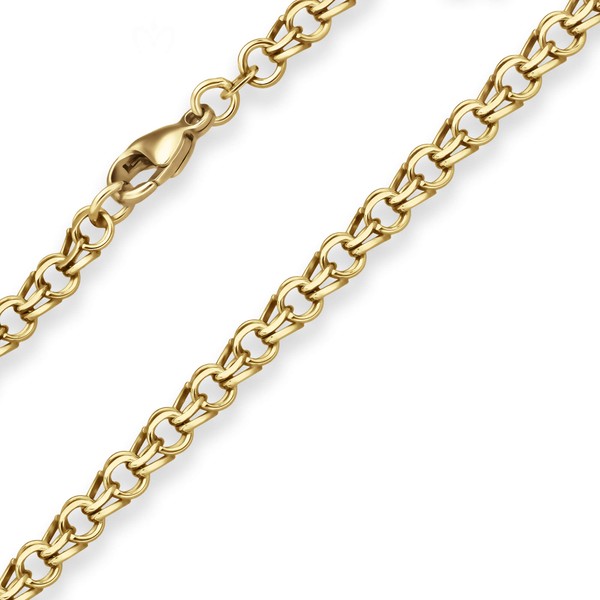 5.2mm Garibaldikette aus 585 Gelbgold 55cm
