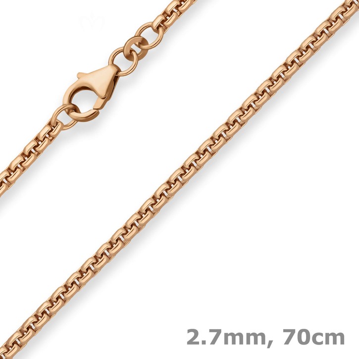 2.7mm Veneziakette rund aus 585 Rotgold 70cm