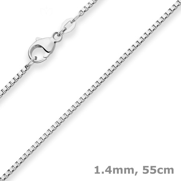 1.4mm Veneziakette aus 925 Silber rhodiniert 55cm