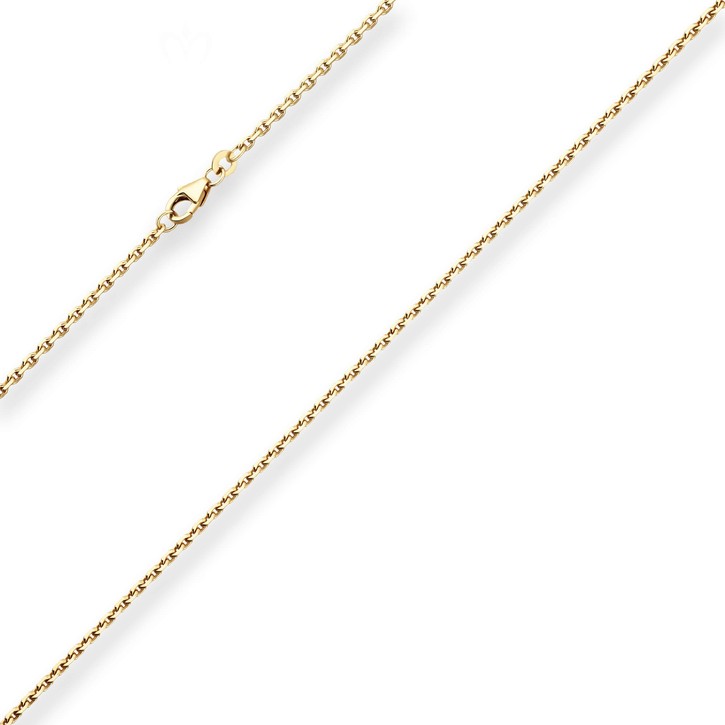 1.9mm Ankerkette diamantiert aus 585 Gelbgold 50cm
