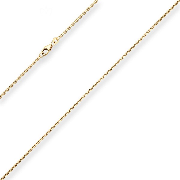 1.9mm Ankerkette diamantiert aus 585 Gelbgold 50cm