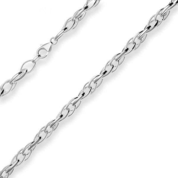 6.7mm Doppelankerkette aus 925 Silber 45cm