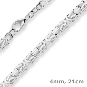 4mm Armband Königskette Silberarmband Armschmuck aus 925 Silber 21cm