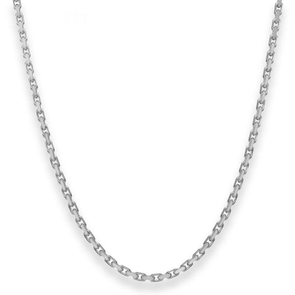 2.5mm Ankerkette diamantiert aus 925 Silber rhodiniert 70cm