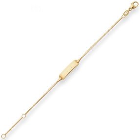0,9mm Id-Armband Veneziakette Schildband Armschmuck aus 750 Gold Gelbgold 14cm