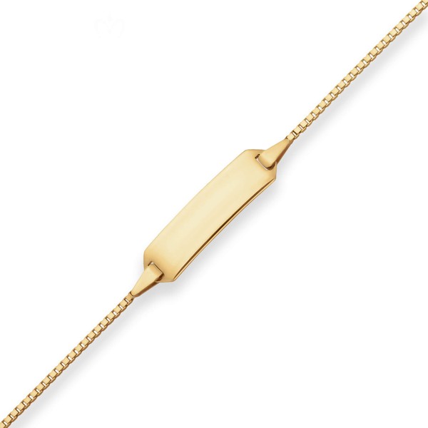 0.9mm Id-Armband Veneziakette Schildband aus 750 Gelbgold 14cm