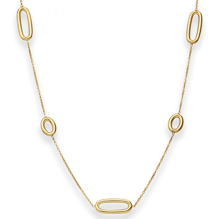 1.3mm Fantasiekette Ovale aus 585 Gelbgold 45cm