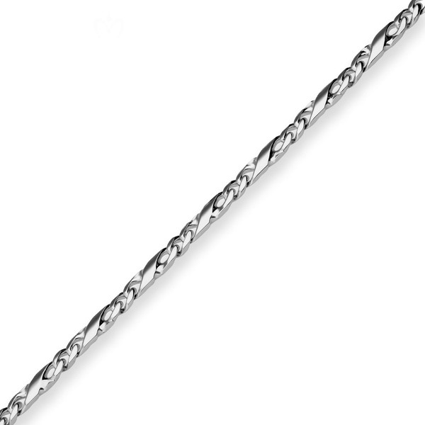 4.9mm Dollarkette aus 925 Silber rhodiniert 45cm
