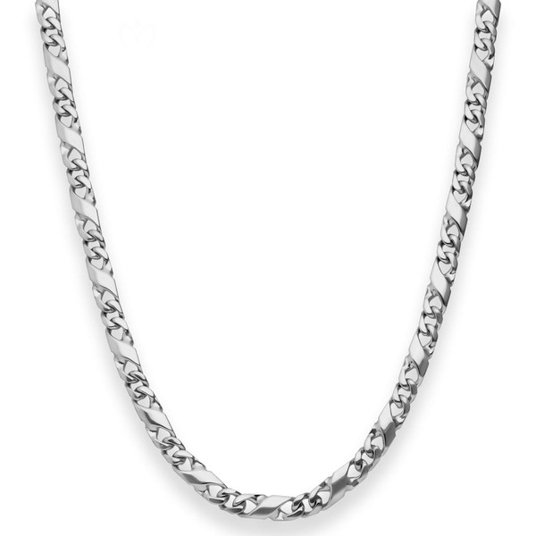4.9mm Dollarkette aus 925 Silber rhodiniert 45cm