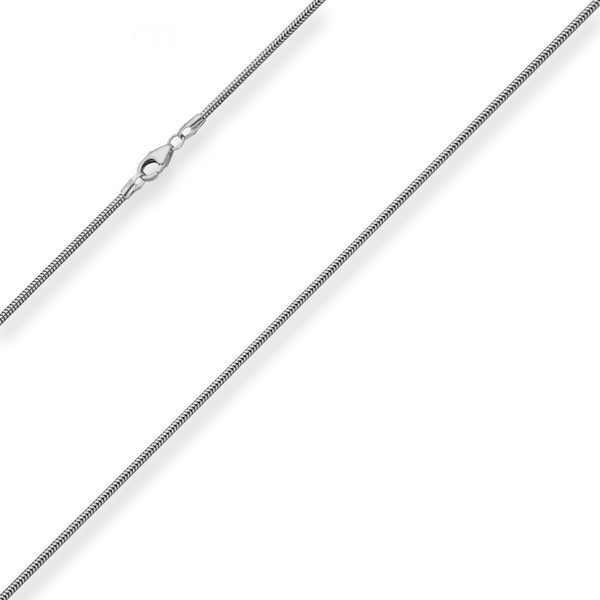 1.6mm Schlangenkette aus 925 Silber rhodiniert 45cm