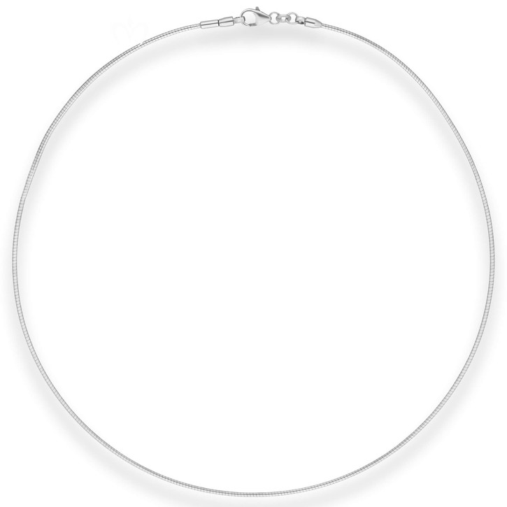 1.2mm Halsreif Omegakette Tondakette aus 925 Silber 45cm