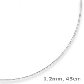 1,2mm Halsreif Omegakette Tondakette Kette Collier Halskette aus 925 Silber 45cm